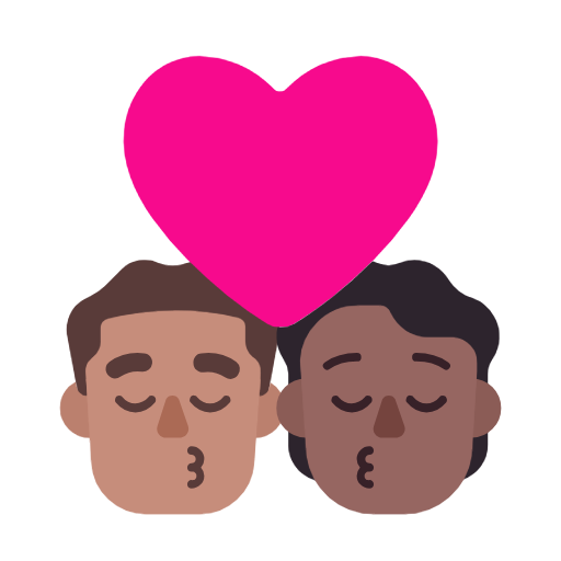 Beijo: Homem, Pessoa, Tom de pele médio, Tom de pele médio-escuro para Microsoft Windows 11 24H2 August 2025 Update