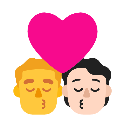 Поцілунок: чоловік, Людина, без тону шкіри, світлий тон шкіри для Microsoft Windows 11 24H2 August 2025 Update