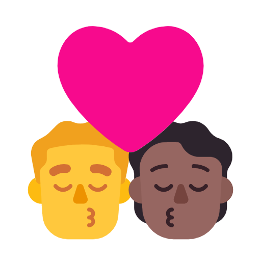 Beijo: Homem, Pessoa, Sem Tom de Pele, Tom de Pele Médio-Escuro para Microsoft Windows 11 24H2 August 2025 Update