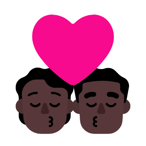 Поцілунок: Людина, Чоловік, Темний Тон Шкіри для Microsoft Windows 11 24H2 August 2025 Update