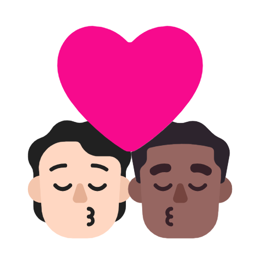 Beijo: Pessoa, Homem, Tom de pele claro, Tom de pele médio-escuro para Microsoft Windows 11 24H2 August 2025 Update