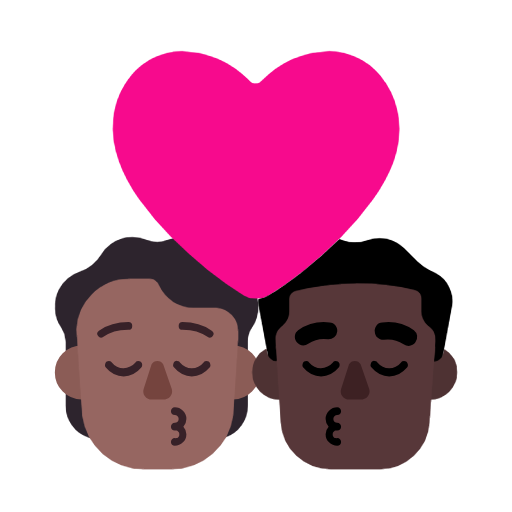 Beijo: Pessoa, Homem, Tom de pele médio-escuro, Tom de pele escuro para Microsoft Windows 11 24H2 August 2025 Update