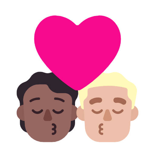 Поцілунок: людина, чоловік, середньо-темний тон шкіри, середньо-світлий тон шкіри для Microsoft Windows 11 24H2 August 2025 Update