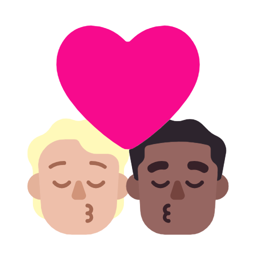 Поцілунок: людина, чоловік, середньо-світлий тон шкіри, середньо-темний тон шкіри для Microsoft Windows 11 24H2 August 2025 Update