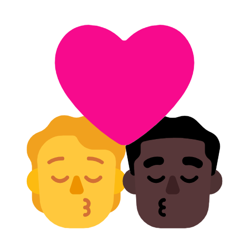 Beijo: Pessoa, Homem, Sem Tom de Pele, Tom de Pele Escuro para Microsoft Windows 11 24H2 August 2025 Update