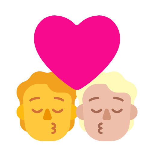 Beijo: Pessoa, Pessoa, Sem Tom de Pele, Tom de Pele Médio-Claro para Microsoft Windows 11 24H2 August 2025 Update