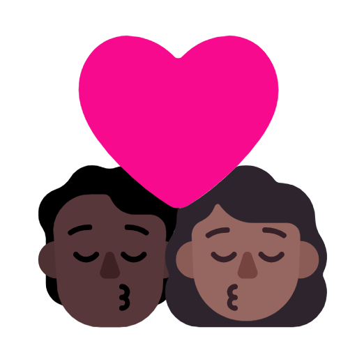 Beijo: Pessoa, Mulher, Tom de pele escuro, Tom de pele médio-escuro para Microsoft Windows 11 24H2 August 2025 Update