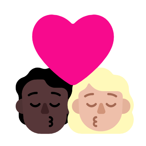 Поцілунок: людина, жінка, темний тон шкіри, середньо-світлий тон шкіри для Microsoft Windows 11 24H2 August 2025 Update