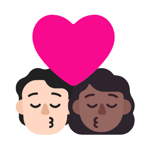 Beijo: Pessoa, Mulher, Tom de pele claro, Tom de pele médio-escuro para Microsoft Windows 11 24H2 August 2025 Update