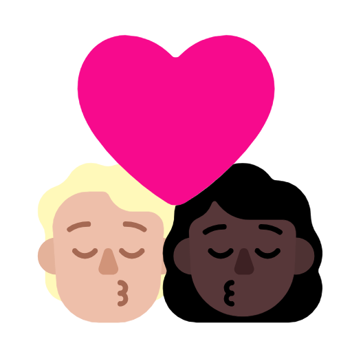 Beijo: Pessoa, Mulher, Tom de pele médio-claro, Tom de pele escuro para Microsoft Windows 11 24H2 August 2025 Update