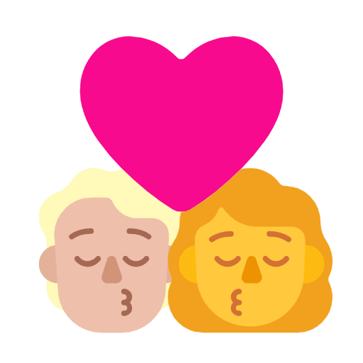 Beijo: Pessoa, Mulher, Tom de pele médio-claro, Sem tom de pele para Microsoft Windows 11 24H2 August 2025 Update