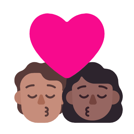 Beijo: Pessoa, Mulher, Tom de pele médio, Tom de pele médio-escuro para Microsoft Windows 11 24H2 August 2025 Update