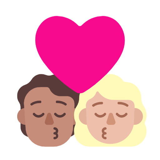 Beijo: Pessoa, Mulher, Tom de pele médio, Tom de pele médio-claro para Microsoft Windows 11 24H2 August 2025 Update