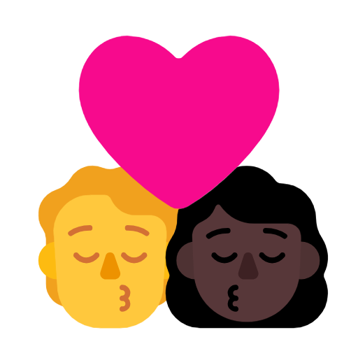 Beijo: Pessoa, Mulher, Sem Tom de Pele, Tom de Pele Escuro para Microsoft Windows 11 24H2 August 2025 Update