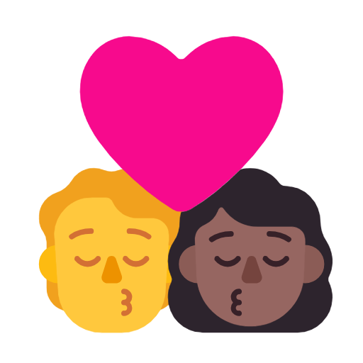 Kiss: Pessoa, Mulher, Sem Tom de Pele, Tom Médio-escuro de Pele para Microsoft Windows 11 24H2 August 2025 Update