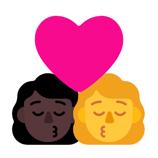 Поцілунок-жінка: темний тон шкіри, жінка: без тону шкіри для Microsoft Windows 11 24H2 August 2025 Update