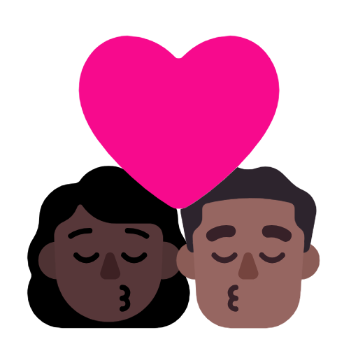 Beijo: Mulher, Homem, Pele Escura, Pele Morena Escura para Microsoft Windows 11 24H2 August 2025 Update