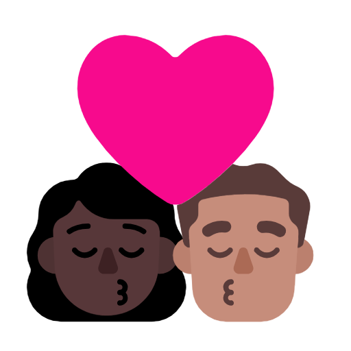 Beijo: Mulher, Homem, Pele Escura, Pele Morena para Microsoft Windows 11 24H2 August 2025 Update