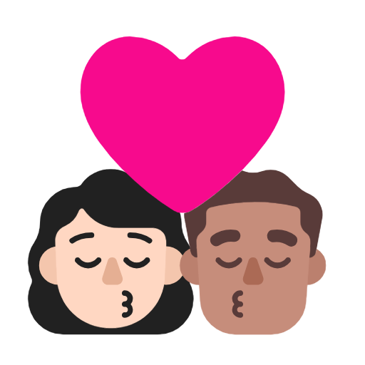 Beijo: Mulher, Homem, Pele Clara, Pele Morena para Microsoft Windows 11 24H2 August 2025 Update