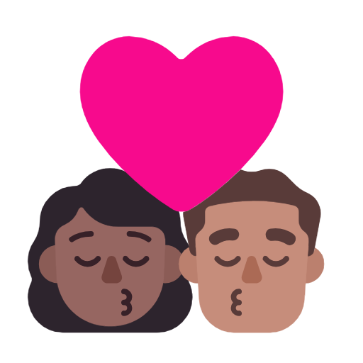 Beijo: Mulher, Homem, Pele Morena Escura, Pele Morena para Microsoft Windows 11 24H2 August 2025 Update