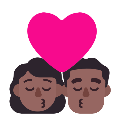 Beijo: Mulher, Homem, Pele Morena Escura para Microsoft Windows 11 24H2 August 2025 Update