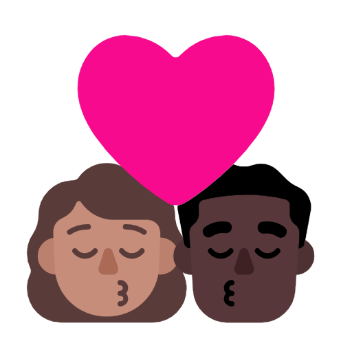 Beijo: Mulher, Homem, Pele Morena, Pele Escura para Microsoft Windows 11 24H2 August 2025 Update