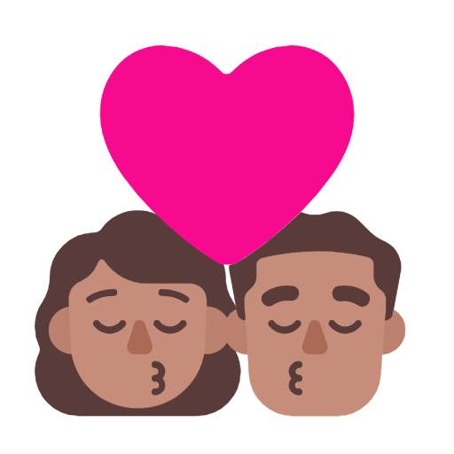 Beijo: Mulher, Homem, Pele Morena para Microsoft Windows 11 24H2 August 2025 Update