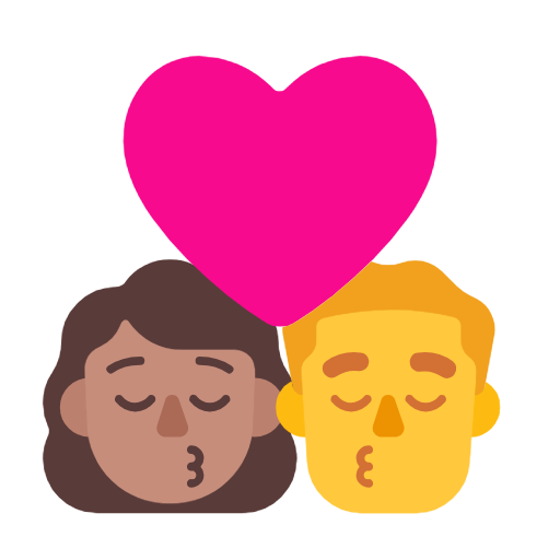 Beijo - Mulher: Tom de pele médio, Homem: Sem tom de pele para Microsoft Windows 11 24H2 August 2025 Update