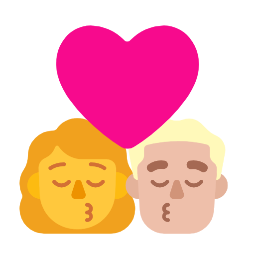 Поцілунок-жінка: без тону шкіри, чоловік: середньо-світлий тон шкіри для Microsoft Windows 11 24H2 August 2025 Update