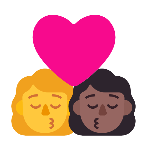 Beijo - Mulher: Sem tom de pele, Mulher: Tom de pele médio-escuro para Microsoft Windows 11 24H2 August 2025 Update