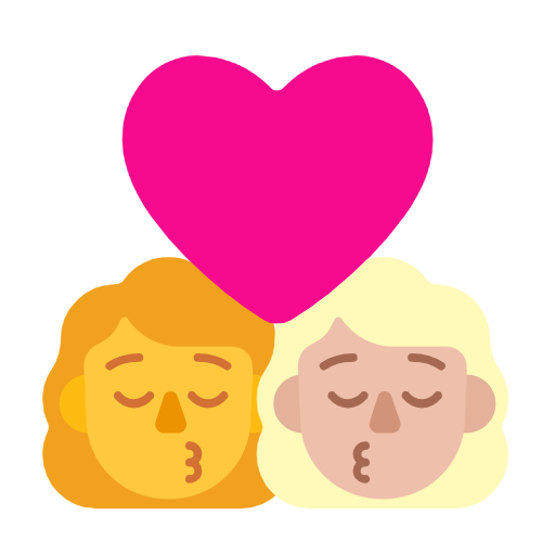 Поцілунок-жінка: без тону шкіри, жінка: середньо-світлий тон шкіри для Microsoft Windows 11 24H2 August 2025 Update