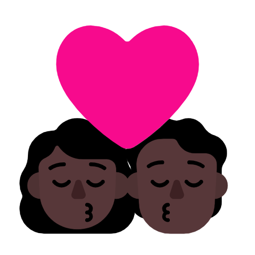 Поцілунок: Жінка, Людина, Темний Тон Шкіри для Microsoft Windows 11 24H2 August 2025 Update