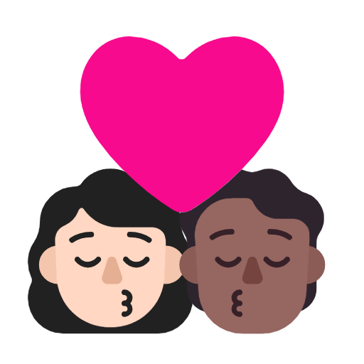 Beijo: Mulher, Pessoa, Tom de pele claro, Tom de pele médio-escuro para Microsoft Windows 11 24H2 August 2025 Update