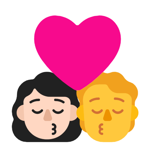 Поцілунок: жінка, людина, світлий тон шкіри, без тону шкіри для Microsoft Windows 11 24H2 August 2025 Update