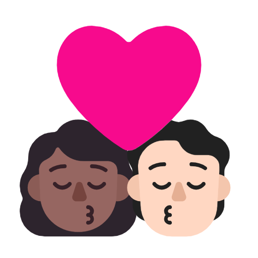 Поцілунок: жінка, людина, середньо-темний тон шкіри, світлий тон шкіри для Microsoft Windows 11 24H2 August 2025 Update