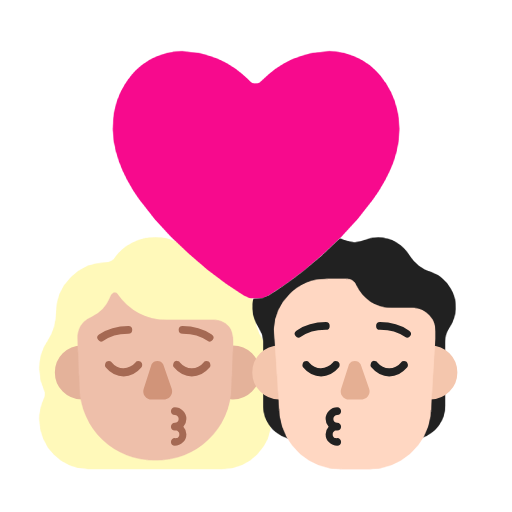 Beijo: Mulher, Pessoa, Tom de pele médio-claro, Tom de pele claro para Microsoft Windows 11 24H2 August 2025 Update