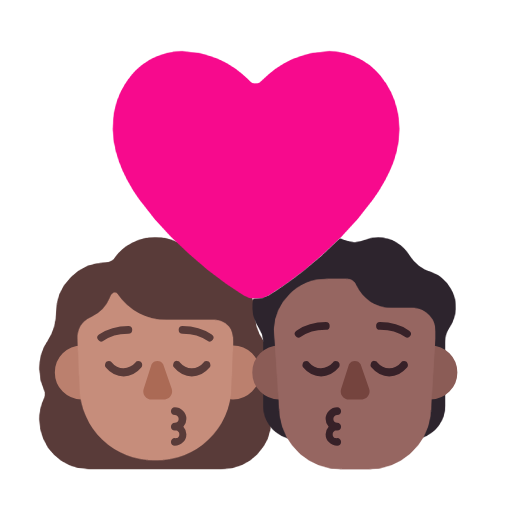 Beijo: Mulher, Pessoa, Tom de pele médio, Tom de pele médio-escuro para Microsoft Windows 11 24H2 August 2025 Update