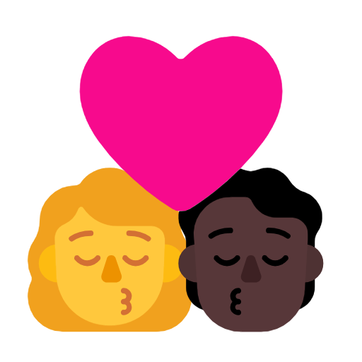 Beijo: Mulher, Pessoa, Sem Tom de Pele, Tom de Pele Escuro para Microsoft Windows 11 24H2 August 2025 Update