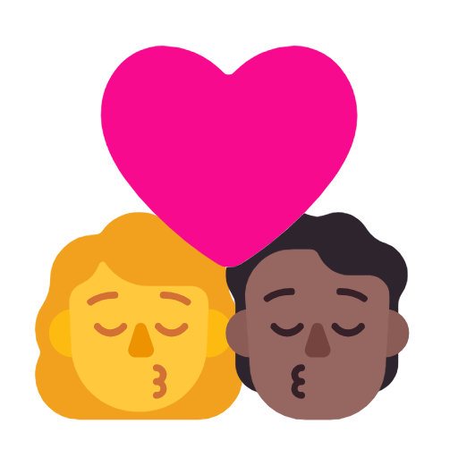 Beijo: Mulher, Pessoa, Sem Tom de Pele, Tom de Pele Médio-Escuro para Microsoft Windows 11 24H2 August 2025 Update