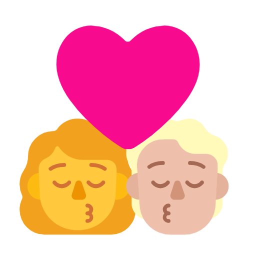 Поцілунок: жінка, людина, без тону шкіри, середньо-світлий тон шкіри для Microsoft Windows 11 24H2 August 2025 Update