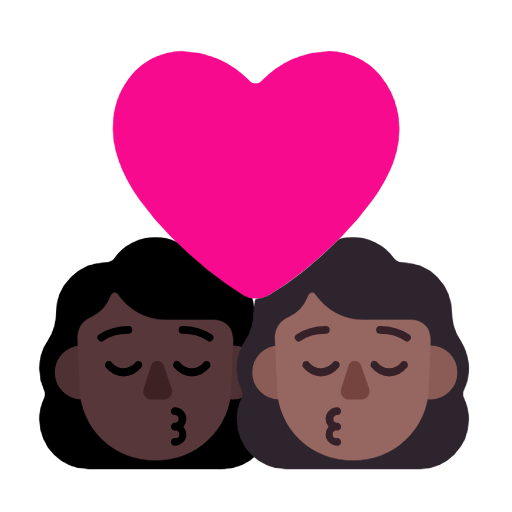 Beijo: Mulher, Mulher, Pele Escura, Pele Morena Escura para Microsoft Windows 11 24H2 August 2025 Update