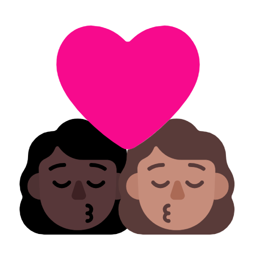 Beijo: Mulher, Mulher, Pele Escura, Pele Morena para Microsoft Windows 11 24H2 August 2025 Update