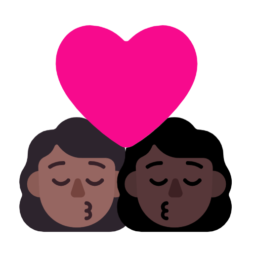 Beijo: Mulher, Mulher, Pele Morena Escura, Pele Escura para Microsoft Windows 11 24H2 August 2025 Update