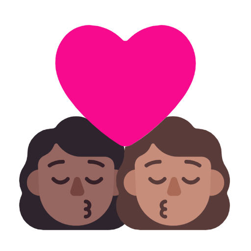 Beijo: Mulher, Mulher, Pele Morena Escura, Pele Morena para Microsoft Windows 11 24H2 August 2025 Update