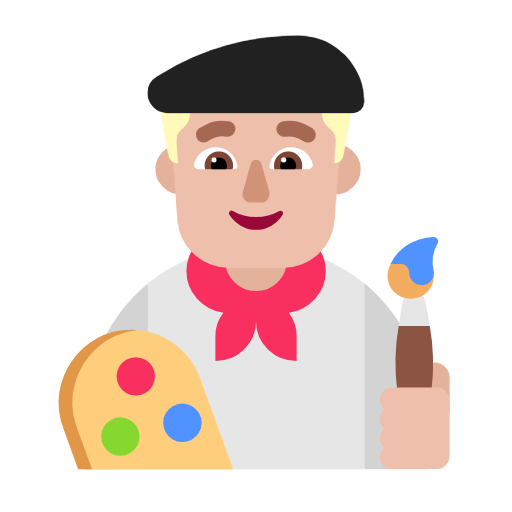 Чоловік-художник: світлий тон шкіри для Microsoft Windows 11 24H2 August 2025 Update