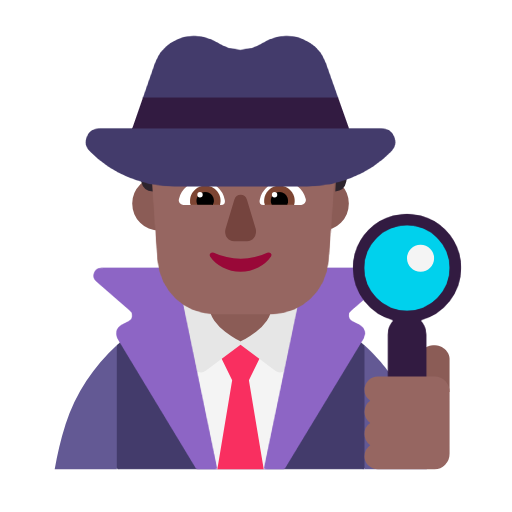 Homem Detective: Tom de Pele Média-escura para Microsoft Windows 11 24H2 August 2025 Update