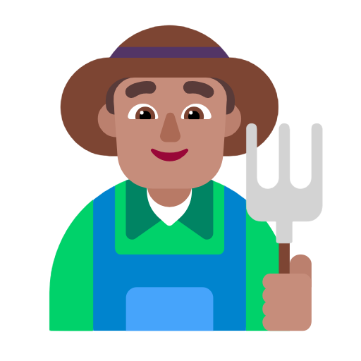 Чоловік-фермер: середній тон шкіри для Microsoft Windows 11 24H2 August 2025 Update