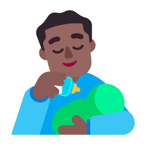 Homem Alimentando Bebê: Pele Morena Escura para Microsoft Windows 11 24H2 August 2025 Update
