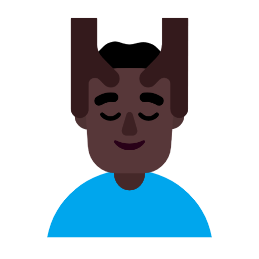 Чоловікові масажують обличчя: дуже темний тон шкіри для Microsoft Windows 11 24H2 August 2025 Update