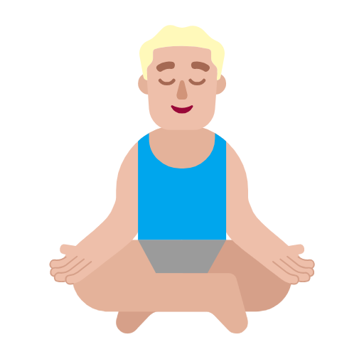 Homem na posição Lotus: Tom de pele médio-leve para Microsoft Windows 11 24H2 August 2025 Update